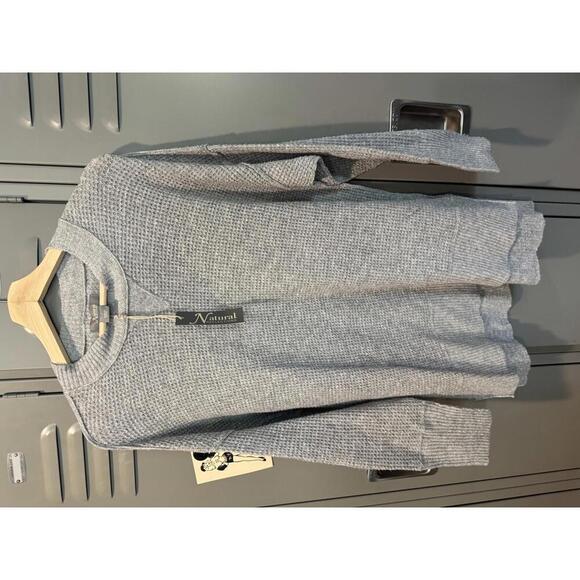 Natural Essentials Cozy Knit Sweater - Soft Gray Waffle Knit- Size S - Picture 1 of 5